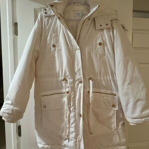 White Hooded Parka Coat